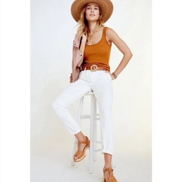 Anthropologie Scout Pleated Tapered Ankle Pants Womens Size 30P Minimalist Boho - Picture 1 of 10